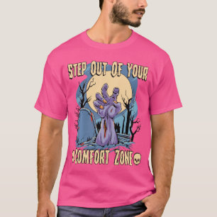 Camiseta Arte de Halloween Horror Mão de Zumbi Humor Engraç