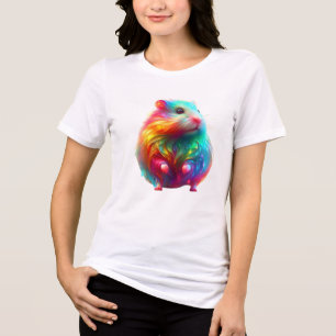 Camiseta Arte de Hamster Fantasia Arco-íris