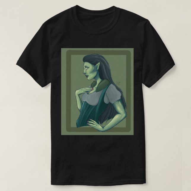 Camiseta Arte de Histórias em Quadrinhos do Zombie Elf Fant (Frente do Design)