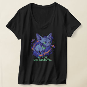 Camiseta Arte de Humor de Gato Sphynx Alien