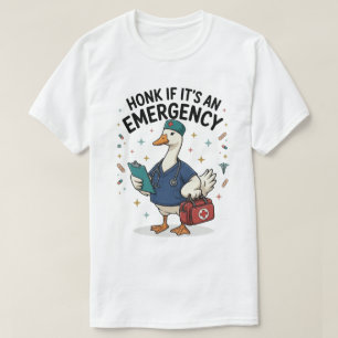 Camiseta Arte de Humor Médico de Enfermeira Pato Divertida