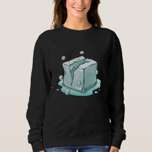 Camiseta Arte de Ilustração de Cubo de Gelo Rachado