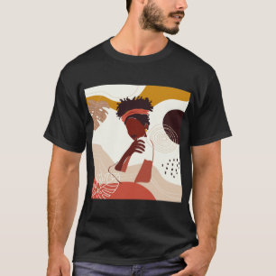 Camiseta Arte de Ilustração de Mulher Negra, Impressão de R