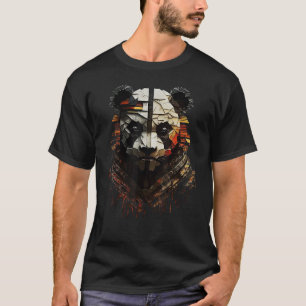 Camiseta Arte de Impressão de Animal Fantasia Panda Amante