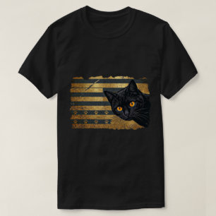 Camiseta Arte de Impressão de Pata com Faixa de Folha Doura