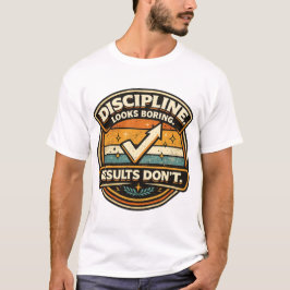 Camiseta Arte de Insígnia de Motivação de Consistência