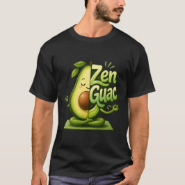Camiseta Arte de Ioga de Abacate Meditando Divertido Zen Gu