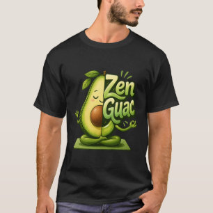 Camiseta Arte de Ioga de Abacate Meditando Divertido Zen Gu