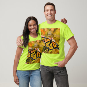 Camiseta Arte de Jardim da Borboleta Monarca
