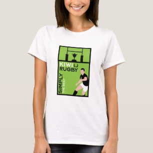 Camiseta Arte de Jogadores de Rugby da NZ Kiwi