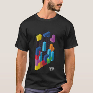 Camiseta Arte de jogo 3D Tetris  garota