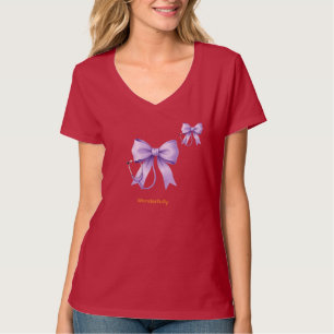Camiseta Arte de Laço de Estetoscópio Lavanda
