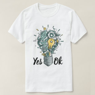 Camiseta Arte de Lâmpada do Cérebro Mecânico