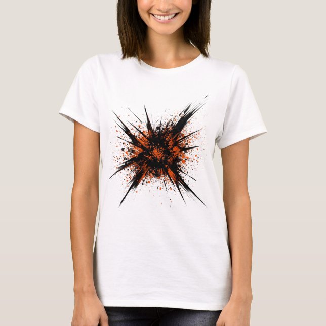 Camiseta Arte de Lavagem de Cor de Pastel Misturada (Frente)