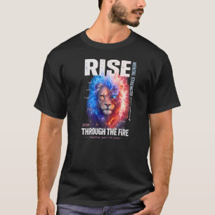 Camiseta Arte de Leão Cósmico Motivacional – Força Mental
