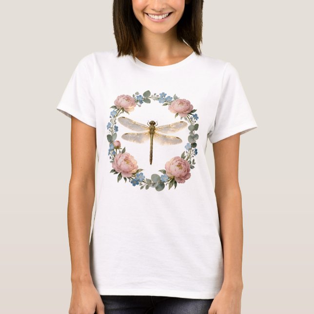 Camiseta Arte de Libélula com Brilho Etéreo (Frente)
