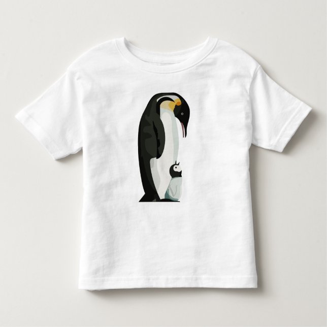 Camiseta Arte de ligação de Pintinhos e pais de pinguins (Frente)