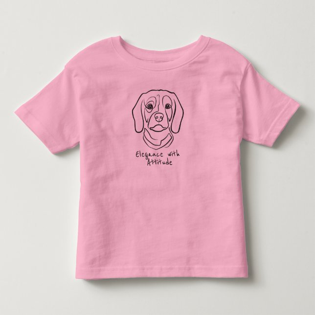 Camiseta Arte de Linha Beagle, Elegância com Atitude (Frente)