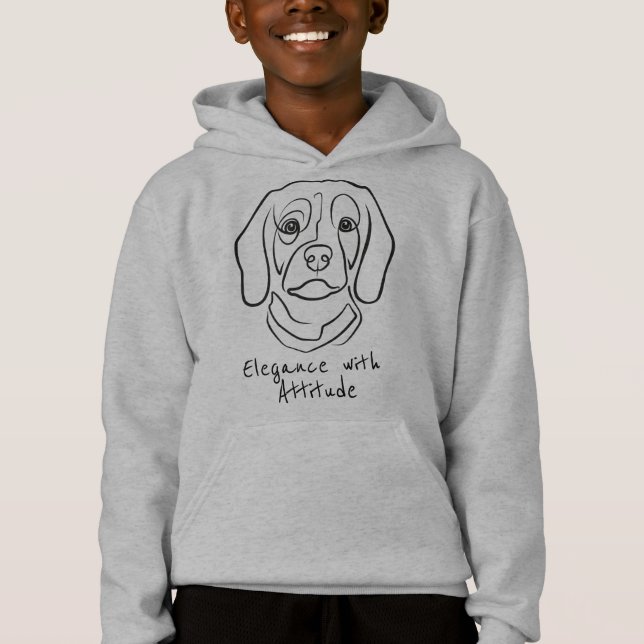 Camiseta Arte de Linha Beagle, Elegância com Atitude (Frente)