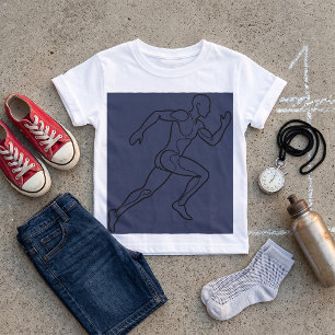 Camiseta Arte de Linha Contínua Corredor de Velocidade