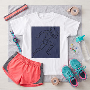 Camiseta Arte de Linha Contínua de Corredora Sprinter