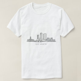 Camiseta Arte de Linha da Silhueta Minimalista de Fort Wort