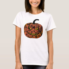 Camiseta Arte de Linha de Abóbora