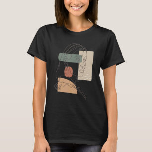 Camiseta Arte de linha de Abstrato moderna minimalista da a