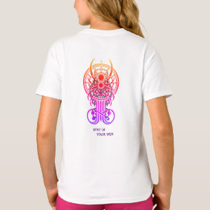 Camiseta Arte de Linha de Aranha Geométrica
