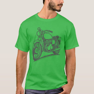 Camiseta Arte de Linha de Moto Vintage na Estrada vintage