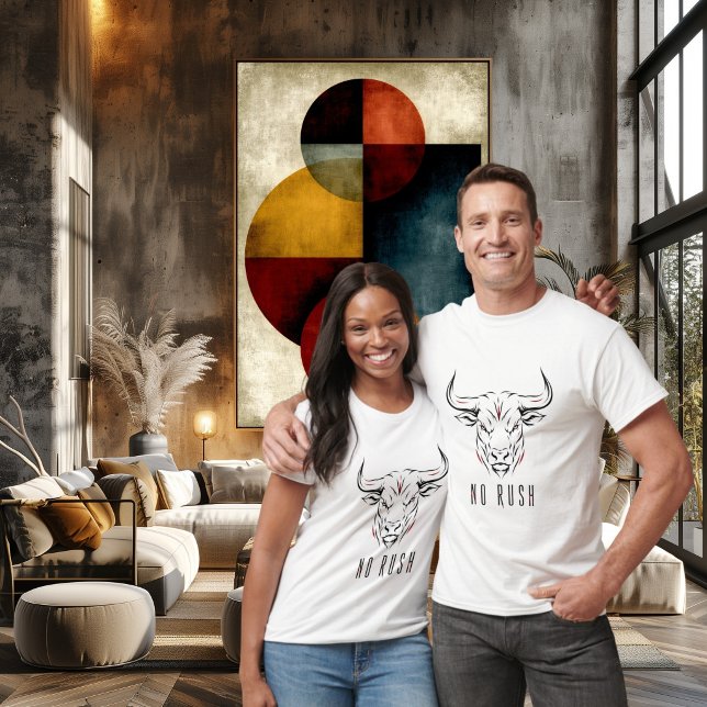 Camiseta Arte de Linha de Touro Minimalista (Criador carregado)