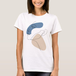 Camiseta Arte de linha Desenho Rosto da Mulher Tshirt