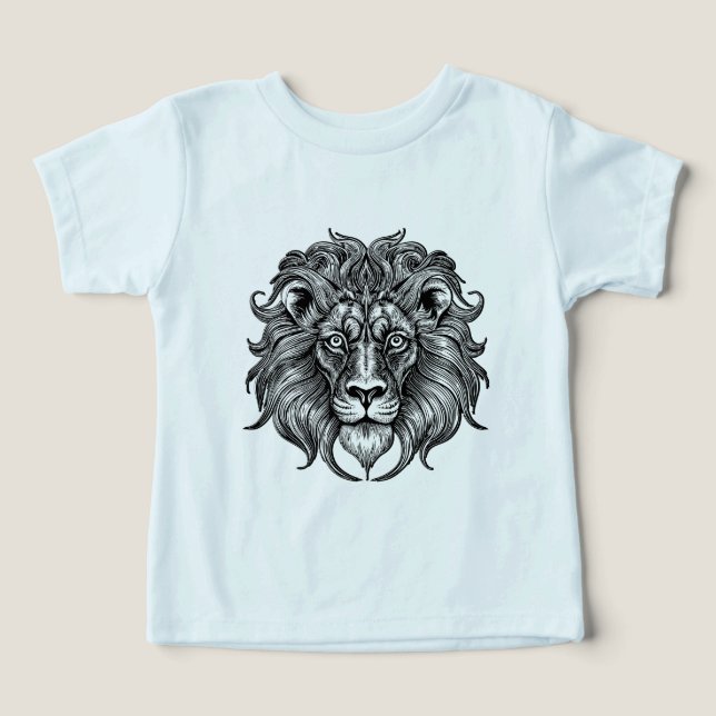 Camiseta Arte de Linha do Leão (Design frontal)
