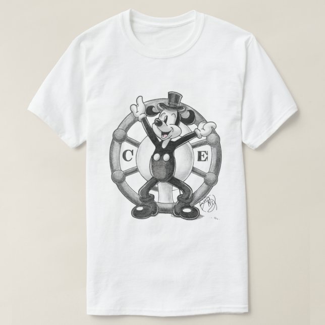 Camiseta Arte de Linha do Vapor Willie (Frente do Design)