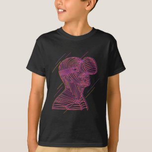 Camiseta Arte de Linha Gráfica de Realidade Virtual para um