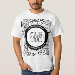 Camiseta Arte de Linha Moderna & Seu Logotipo c/ Texto Edit
