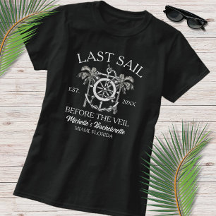 Camiseta Arte de Linha Náutica Última Vela Despedida de Sol