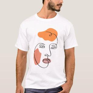 Camiseta Arte de Linha Retraição Mínima Abstrato
