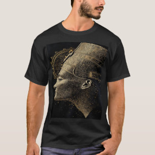 Camiseta Arte de Linha Silhueta Moderna de Nefertiti
