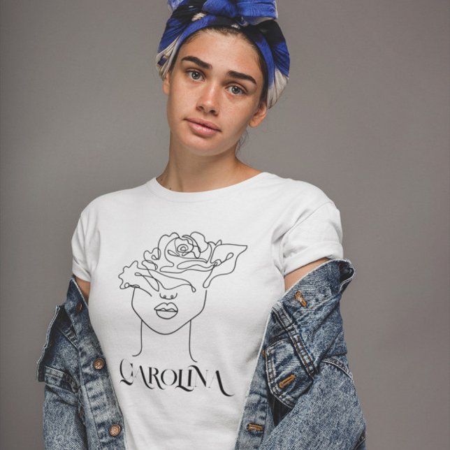 Camiseta Arte de Linha Simples Moderna, Boho Chic (Criador carregado)