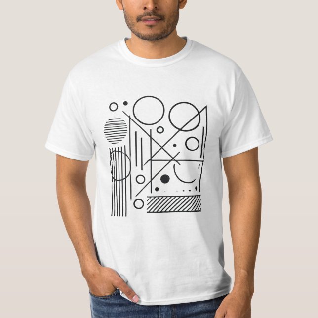 Camiseta Arte de Linhas Geométricas (Frente)