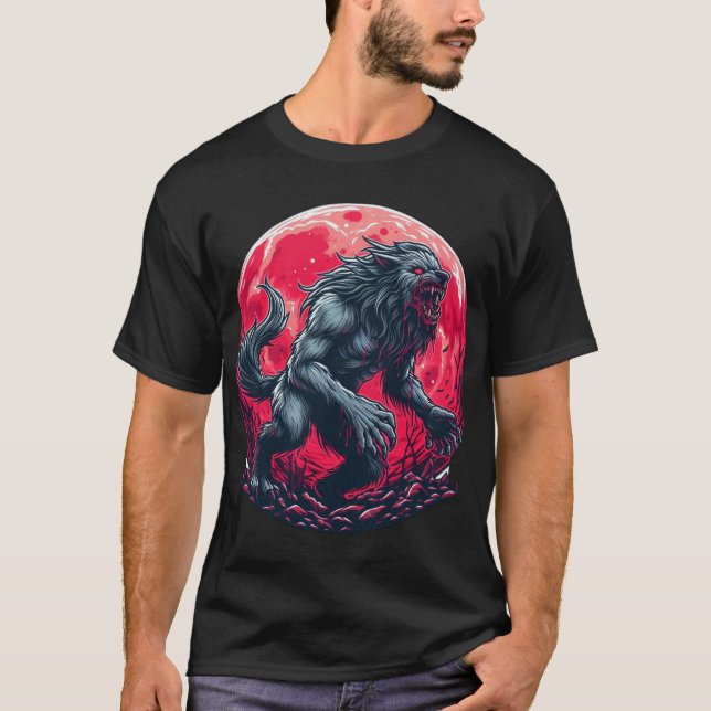 Camiseta Arte de lobisomem (Frente)