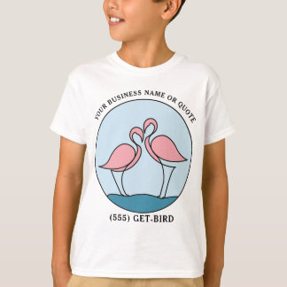 Camiseta Arte de Logo de Negócios Flamingo Foto Citação Inf
