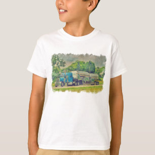 Camiseta Arte de Maquinista de Caminhão de Cistern Azul