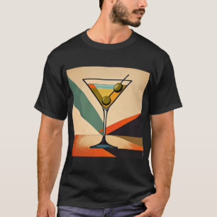 Camiseta Arte de Martini com Bloco de Cores Modernista de M