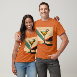 Camiseta Arte de Martini com Bloco de Cores Modernista de M