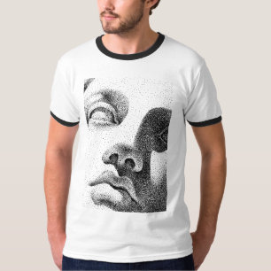 Camiseta Arte de Matriz de Pontos: Face de Mármore Clássica