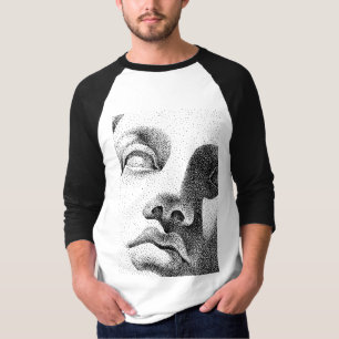 Camiseta Arte de Matriz de Pontos: Face de Mármore Clássica