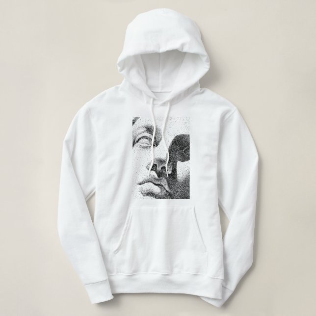 Camiseta Arte de Matriz de Pontos: Face de Mármore Clássica (Frente do Design)