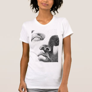 Camiseta Arte de Matriz de Pontos: Face de Mármore Clássica